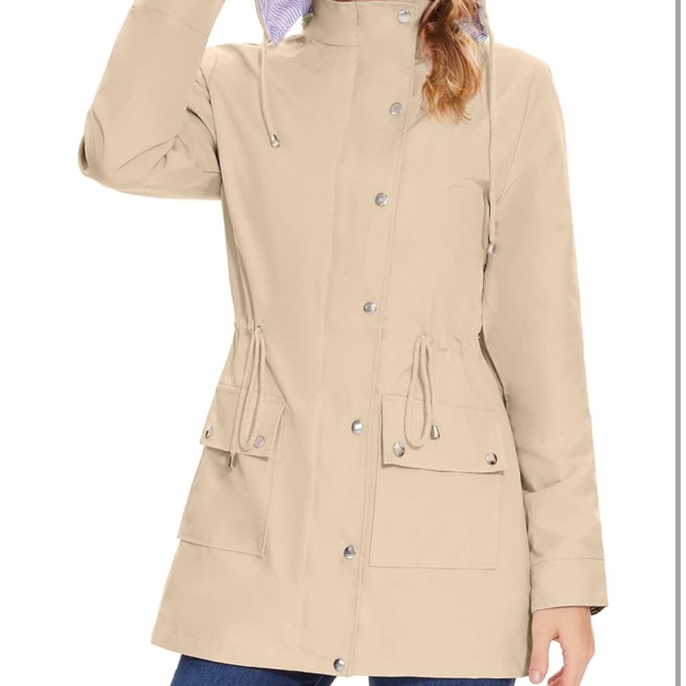 Women's Khaki Raincoat - Picture 4 of 6